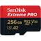 Фото - Карта пам`ятi MicroSDXC 256GB UHS-I U3 R200/W140MB/s SanDisk Extreme Pro V30 + SD-адаптер (SDSQXCD-256G-GN6MA) | click.ua