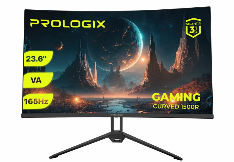 Монітор Prologix Gaming 23.6" GM2324C VA Black Curved 165Hz