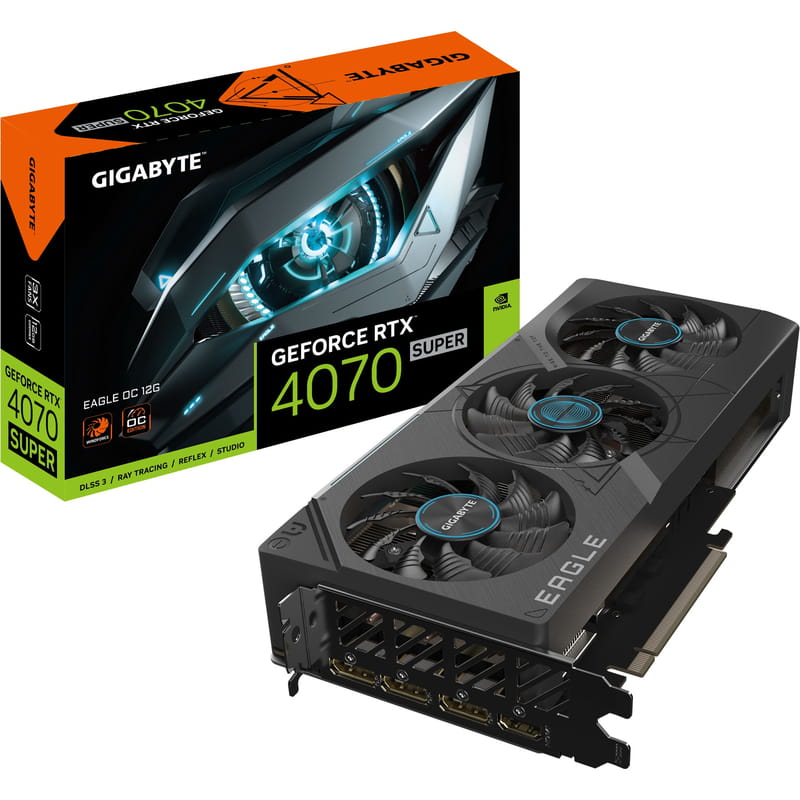 Відеокарта GF RTX 4070 Super 12GB GDDR6X Eagle OC Gigabyte (GV-N407SEAGLE OC-12GD)