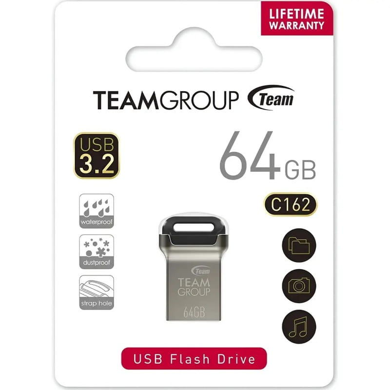 Флеш-накопитель USB3.0 64Gb Team C162 Metal (TC162364GB01)