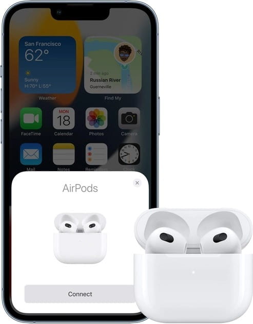 Bluetooth-гарнiтура Apple AirPods3 2022 with Lightning Charging Case (MPNY3TY/A)