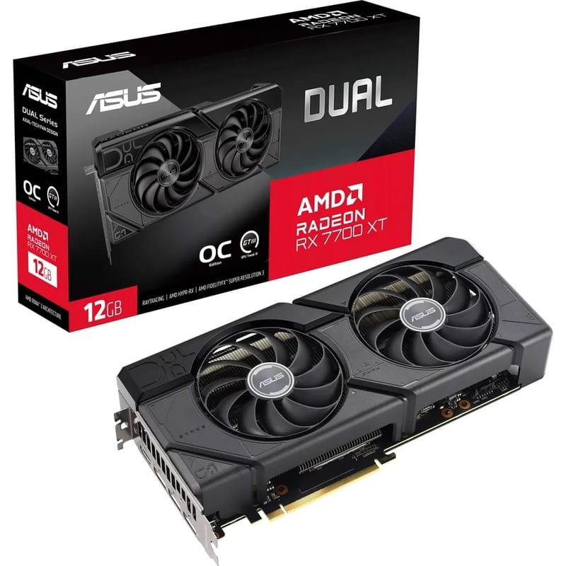 Видеокарта AMD Radeon RX 7700 XT 12GB GDDR6 Dual OC Asus (DUAL-RX7700XT-O12G)