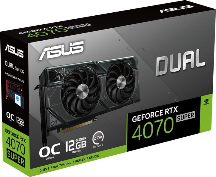 Відеокарта GF RTX 4070 Super 12GB GDDR6X Dual OC Asus (DUAL-RTX4070S-O12G)