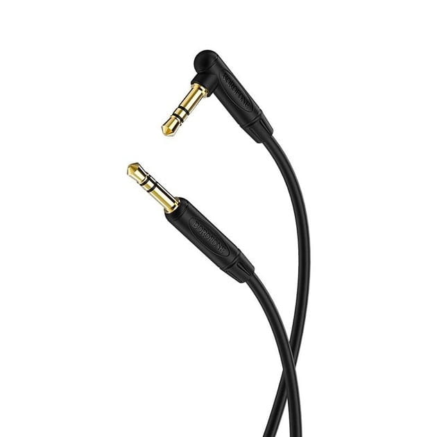 Аудіо-кабель Borofone BL4 3.5 мм - 3.5 мм (M/M), 1 м, кутовий, чорний (BL4B)