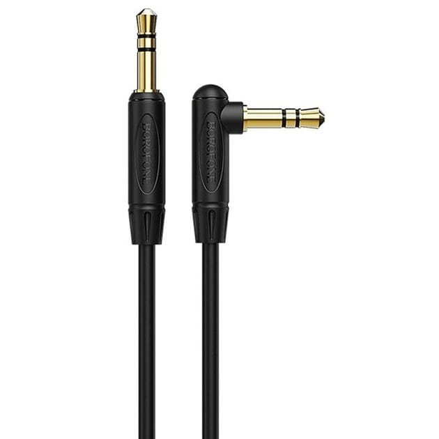 Аудіо-кабель Borofone BL4 3.5 мм - 3.5 мм (M/M), 1 м, кутовий, чорний (BL4B)