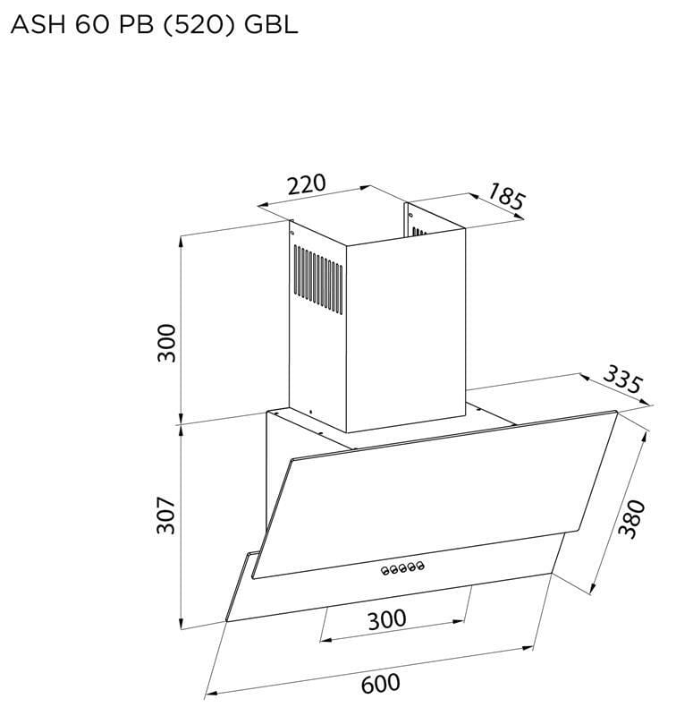 Вытяжка Pyramida ASH 60 PB (520) GBL