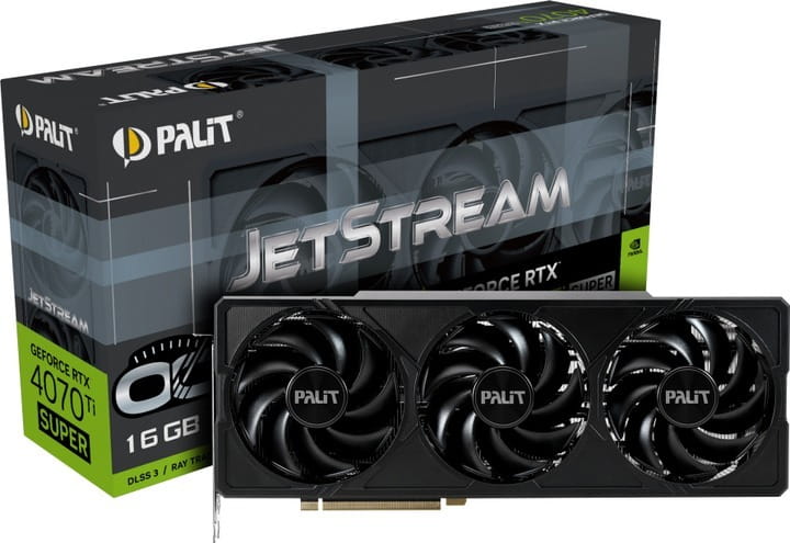 Видеокарта GF RTX 4070 Ti Super 16GB GDDR6X JetStream OC Palit (NED47TSS19T2-1043J)