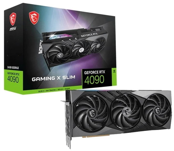 Видеокарта GF RTX 4090 24GB GDDR6X Gaming X Slim MSI (GeForce RTX 4090 GAMING X Slim 24G)