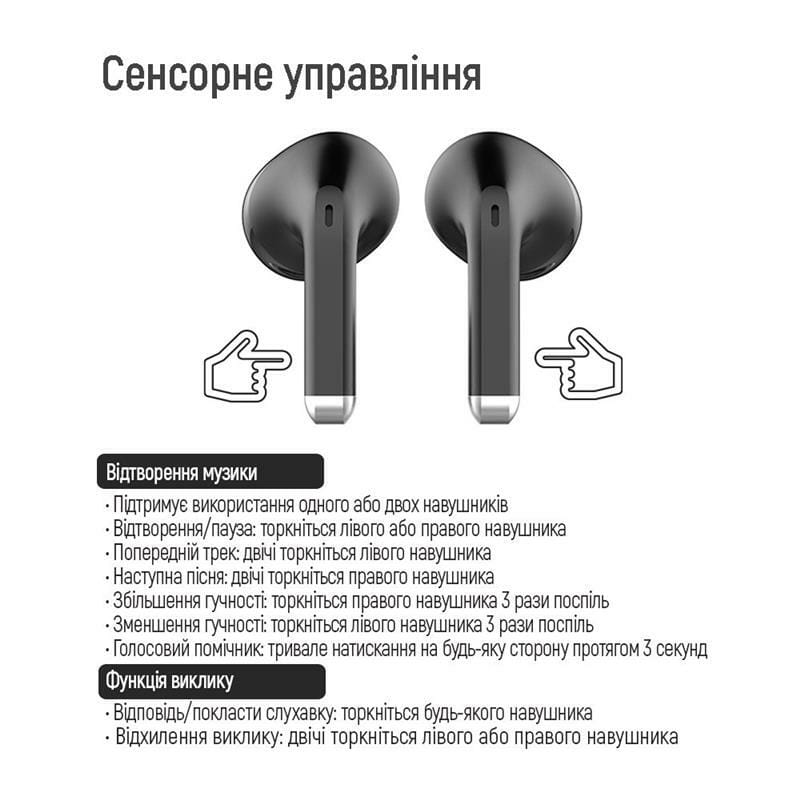 Bluetooth-гарнітура СolorWay Slim TWS-2 Earbuds Black (CW-TWS2BK)
