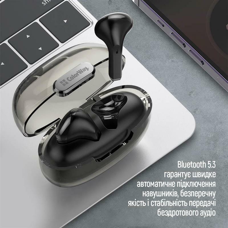 Bluetooth-гарнитура СolorWay Slim TWS-2 Earbuds Black (CW-TWS2BK)