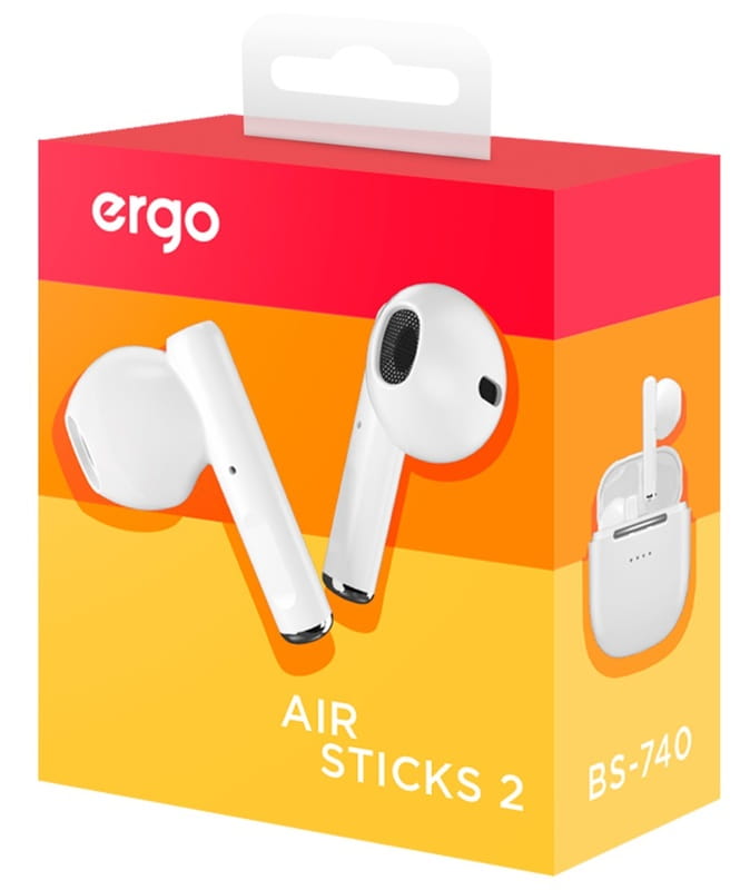 Bluetooth-гарнiтура Ergo BS-740 Air Sticks 2 White