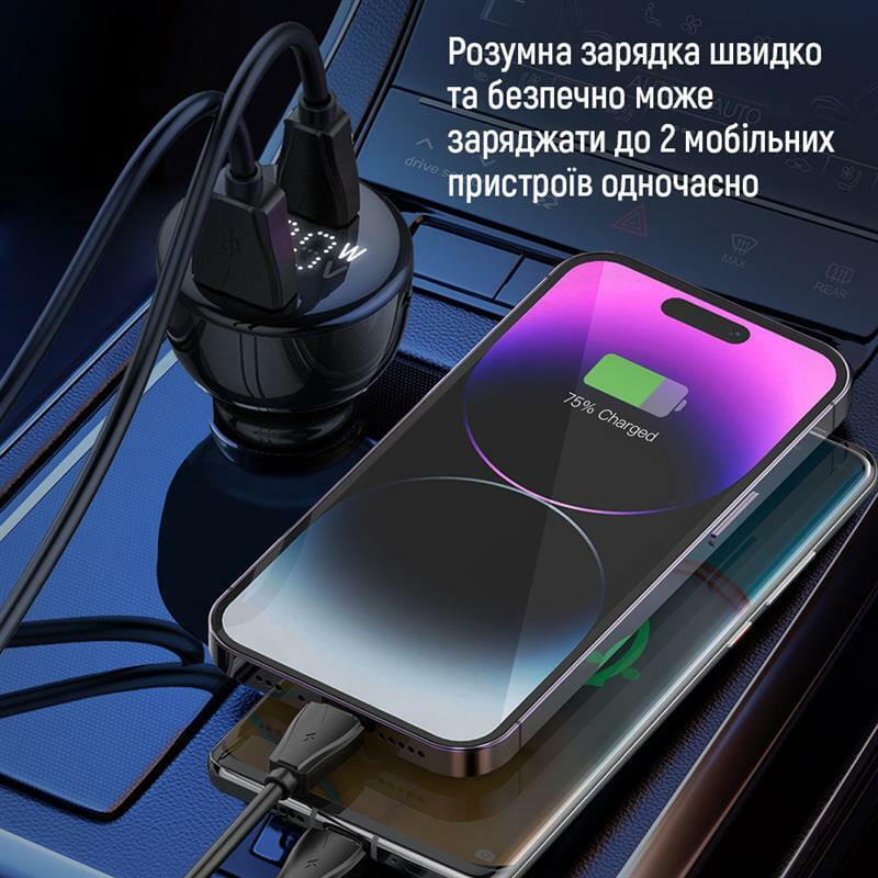 Автомобильное зарядное устройство ColorWay Power Delivery Port PPS USB (USB-A + USB-C, 100W) PD, QC Black (CW-CHA044PD-BK)