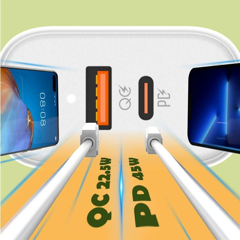 Мережевий зарядний пристрій ColorWay Power Delivery Port PPS USB (Type-C PD + USB QC3.0) (45W) White (CW-CHS042PD-WT)