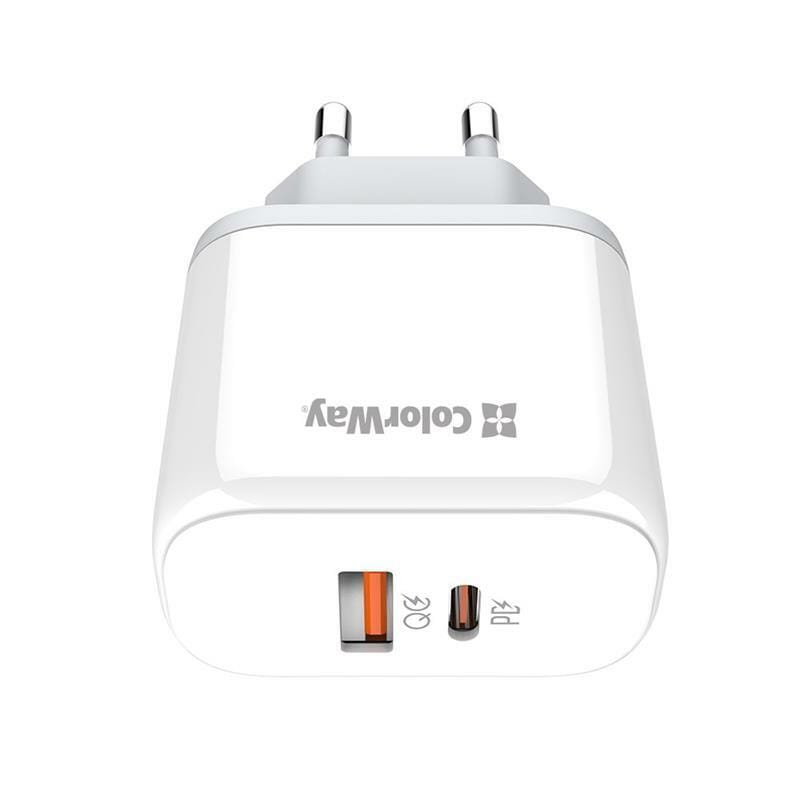 Мережевий зарядний пристрій ColorWay Power Delivery Port PPS USB (Type-C PD + USB QC3.0) (45W) White (CW-CHS042PD-WT)