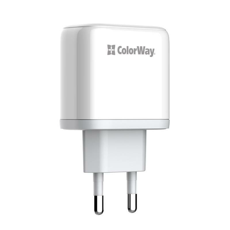 Мережевий зарядний пристрій ColorWay Power Delivery Port PPS USB (Type-C PD + USB QC3.0) (45W) White (CW-CHS042PD-WT)