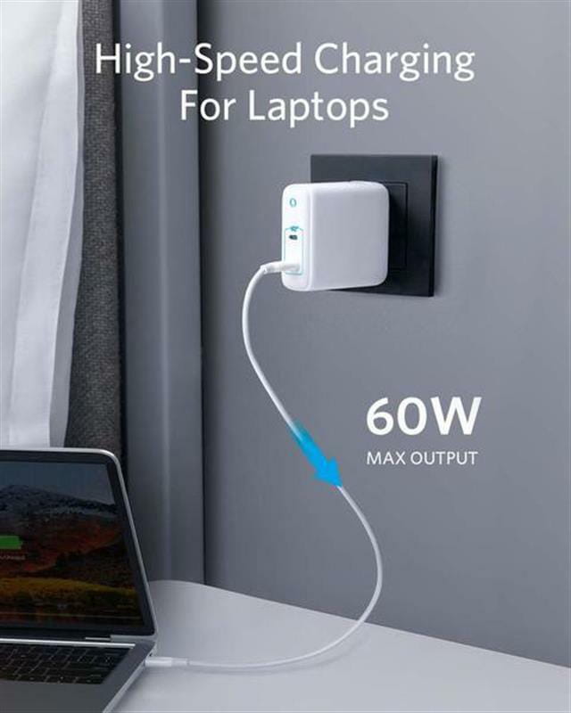 Сетевое зарядное устройство Anker PowerPort Atom III Duo White, 60W, 2хUSB Type-C (A2629H21)
