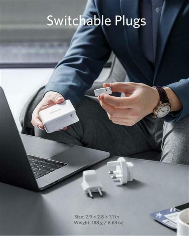 Сетевое зарядное устройство Anker PowerPort Atom III Duo White, 60W, 2хUSB Type-C (A2629H21)