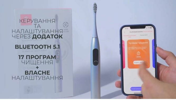 Розумна зубна електрощітка Oclean X Pro Digital Electric Toothbrush Purple (6970810553475)