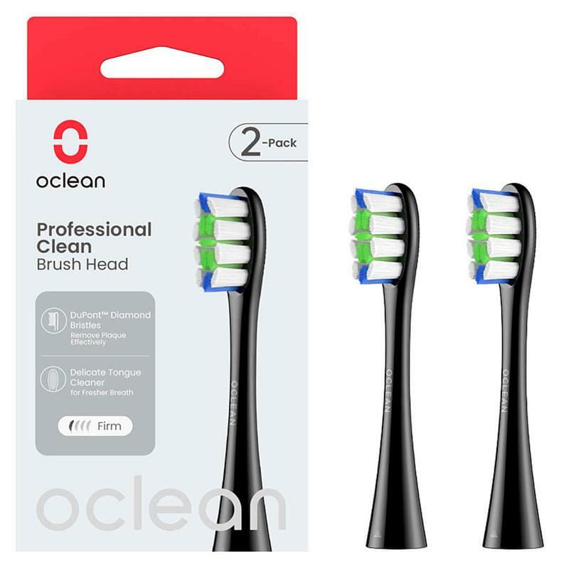 Насадка для зубної електрощітки Oclean P1C5 B02 Professional Clean Brush Head Black (2 шт) (6970810553857)