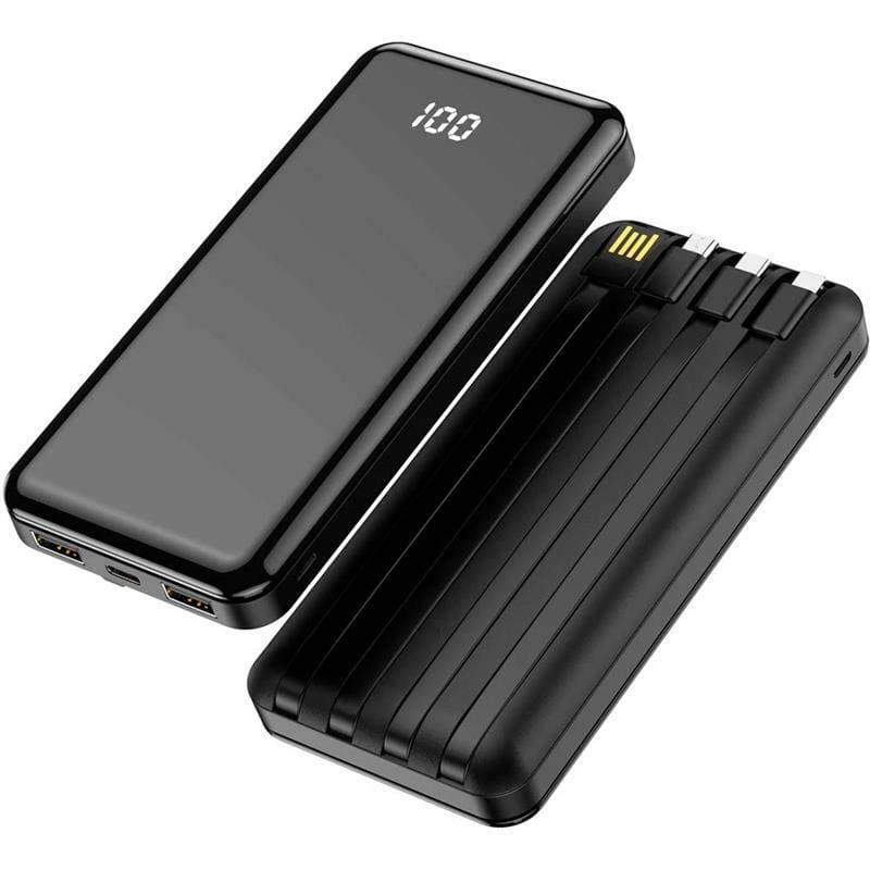 Універсальна мобільна батарея Forever TB-411 ALLin1 USB-C + Lightning + microUSB 10000mAh Black (1283126565083)