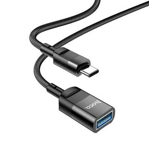 Кабель Hoco U107 USB Type-C - USB V 3.0 (M/F), 1.2 м, чорний (U107CU3BK)