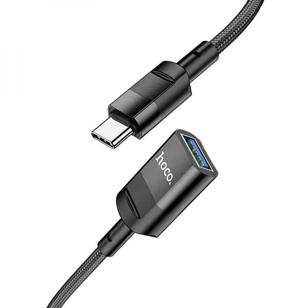 Кабель Hoco U107 USB Type-C - USB V 3.0 (M/F), 1.2 м, черный (U107CU3BK)