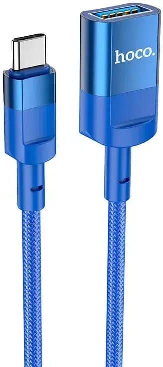 Кабель Hoco U107 USB Type-C - USB V 3.0 (M/F), 1.2 м, синій (U107CU3BL)