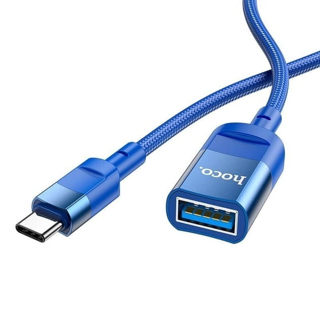 Кабель Hoco U107 USB Type-C - USB V 3.0 (M/F), 1.2 м, синій (U107CU3BL)