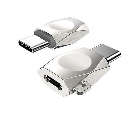 Фото - Кабель Hoco Адаптер  UA8 micro USB - USB Type-C (F/M), сріблястий  UA8S (UA8S)