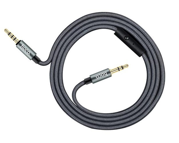 Аудіо-кабель Hoco UPA04 3.5 мм - 3.5 мм (M/M), 1 м, сірий (UPA04G)