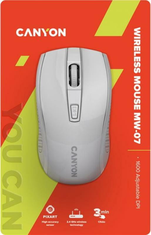 Миша бездротова Canyon MW-7 Wireless White (CNE-CMSW07W)
