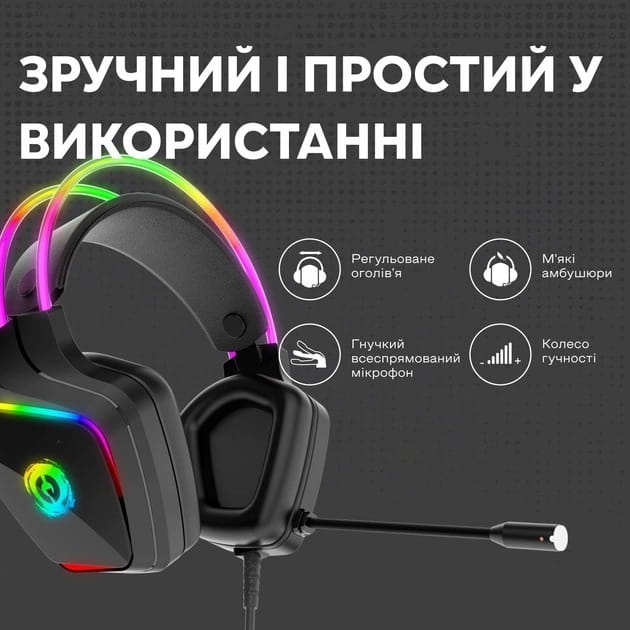 Гарнитура Canyon Darkless GH-9A Gaming 3.5 мм RGB Black (CND-SGHS9A)
