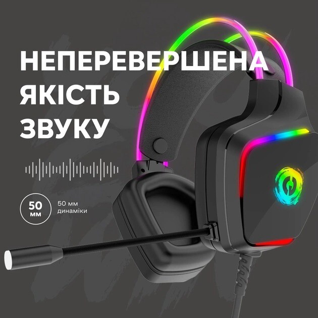 Гарнитура Canyon Darkless GH-9A Gaming 3.5 мм RGB Black (CND-SGHS9A)