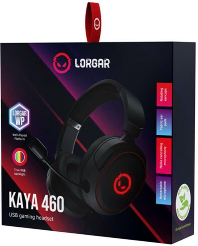 Гарнитура Canyon Lorgar Kaya 460 Gaming RGB USB Black (LRG-GHS460)