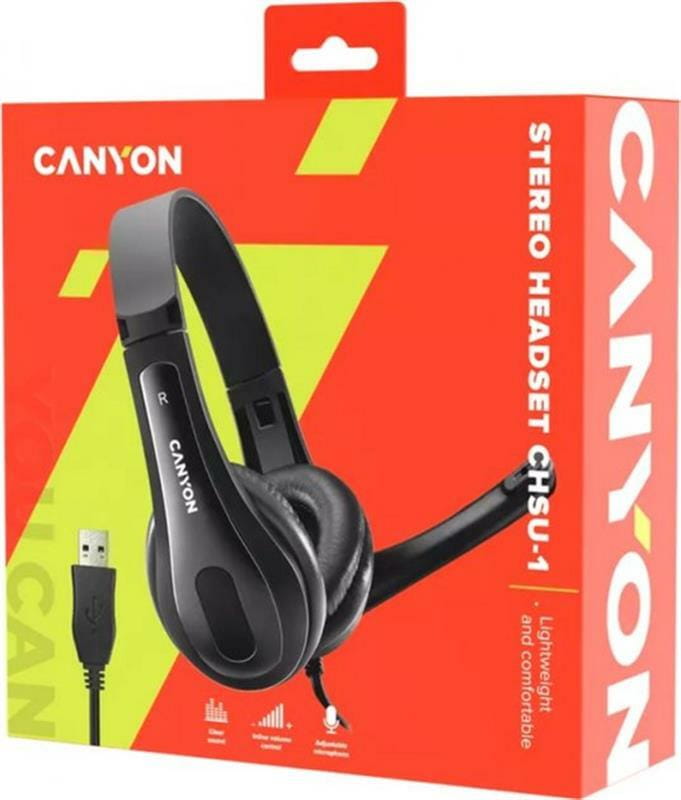 Гарнитура Canyon CHSU-1 USB Black (CNS-CHSU1B)