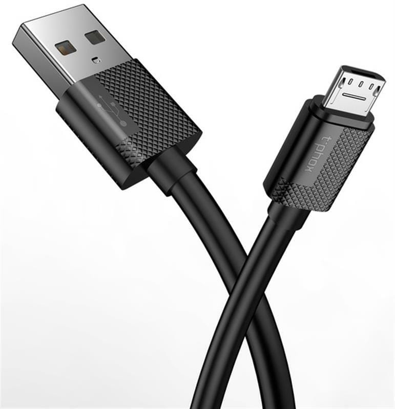 Кабель T-phox Nets T-M801 USB - micro USB (M/M), 1.2 м, Black (T-M801 black)