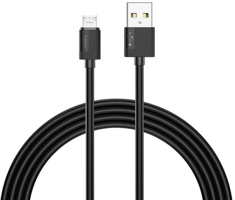 Кабель T-phox Nets T-M801 USB - micro USB (M/M), 1.2 м, Black (T-M801 black)