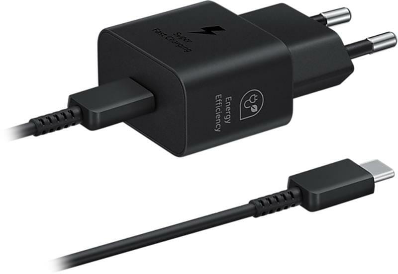 Сетевое зарядное устройство Samsung EP-T2510XBEGEU Black, 25W + кабель USB Type-C
