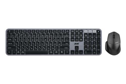 Фото - Клавіатура 2E Комплект  бездротовий  MK440 Grey/Black (-MK440WBGR (клавіатура, мишка)