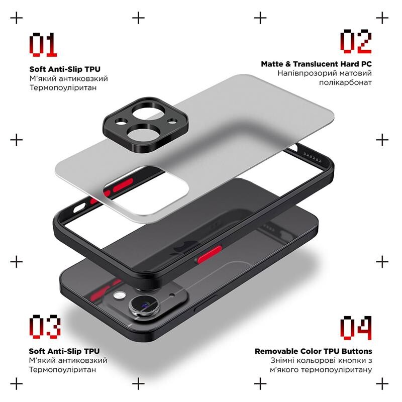 Чехол-накладка Armorstandart Frosted Matte для Samsung Galaxy A54 5G SM-A546 Black (ARM66717)