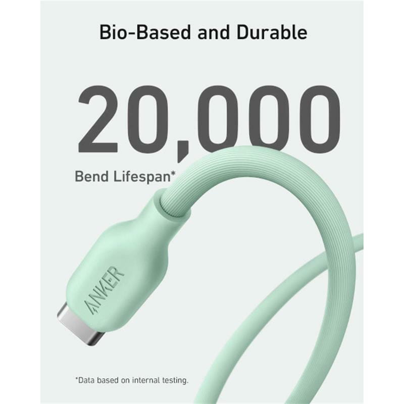 Кабель Anker 541 Bio-based USB Type-C - Lightning (M/M), 0.9 м, Green (A80A1G61)