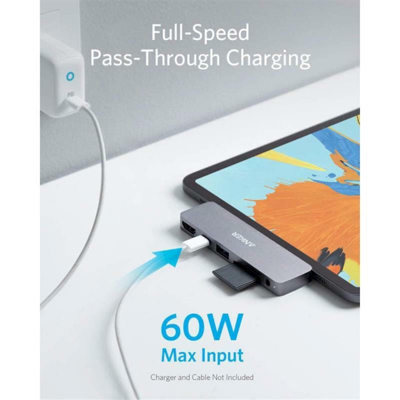 Концентратор USB Type-C Anker PowerExpand Direct 6-in-1 Media Hub Gray (A83620A1)