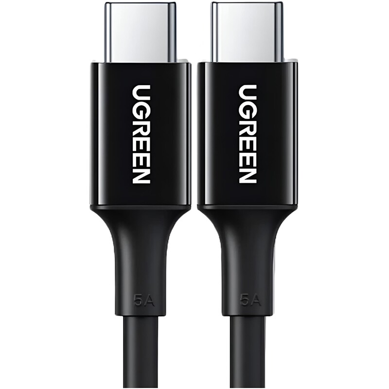 Кабель Ugreen US300 USB Type-C - USB Type-C (M/M), QC 4.0, 5 А, 100 W, 1 м, Black (80371)