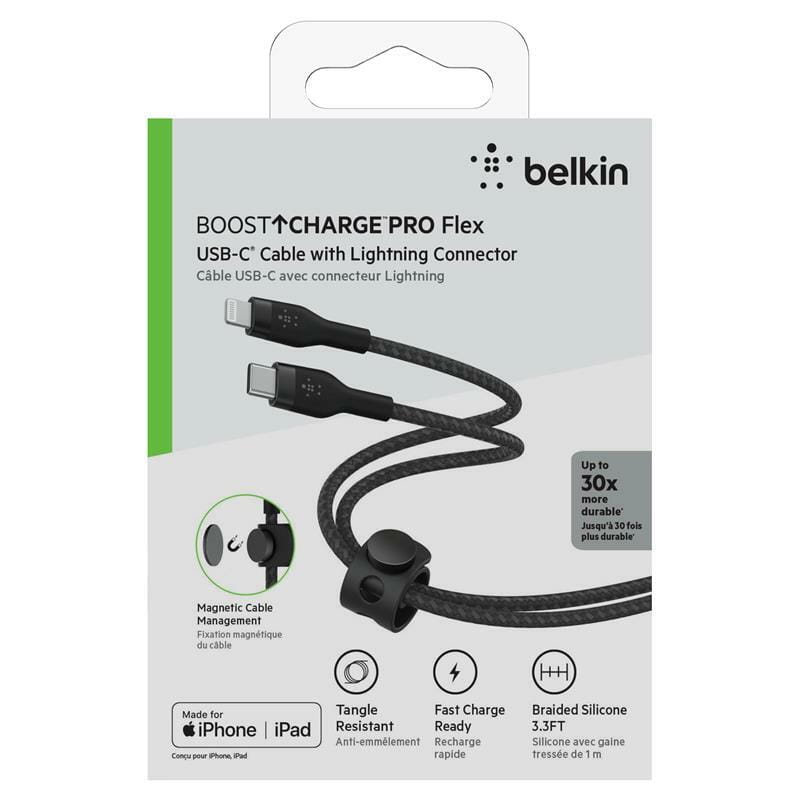 Кабель Belkin Boost Charge Pro USB Type-C - Lightning (M/M), 1 м, Black (CAA011BT1MBK)