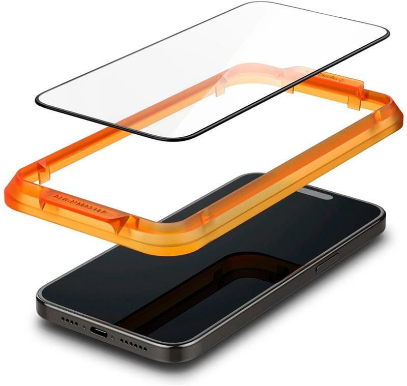 Защитное стекло Spigen Glas.tR AlignMaster FC для Apple iPhone 15, Black, 2шт (AGL06906)
