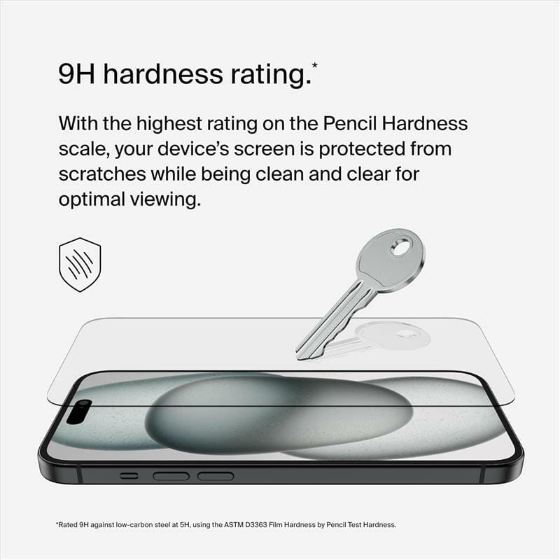 Защитное стекло Belkin TemperedGlass Screen Protection для Apple iPhone 15 Plus/14 Pro Max (OVA136ZZ)