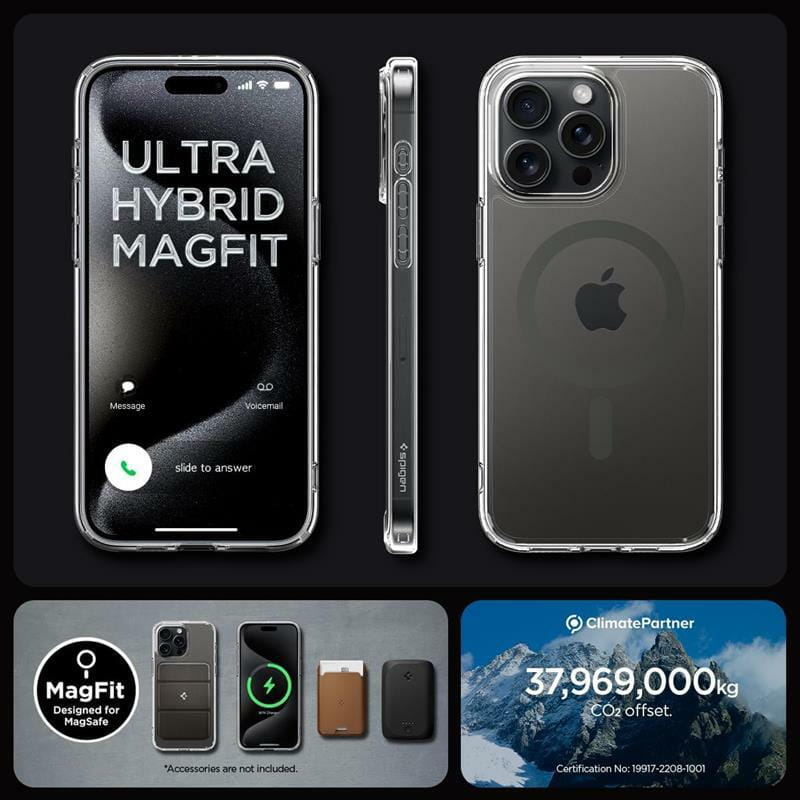 Чeхол-накладка Spigen Ultra Hybrid MagFit для Apple iPhone 15 Pro Graphite (ACS06716)