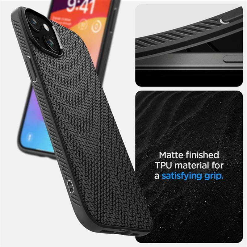 Чeхол-накладка Spigen Liquid Air для Apple iPhone 15 Plus Matte Black (ACS06650)