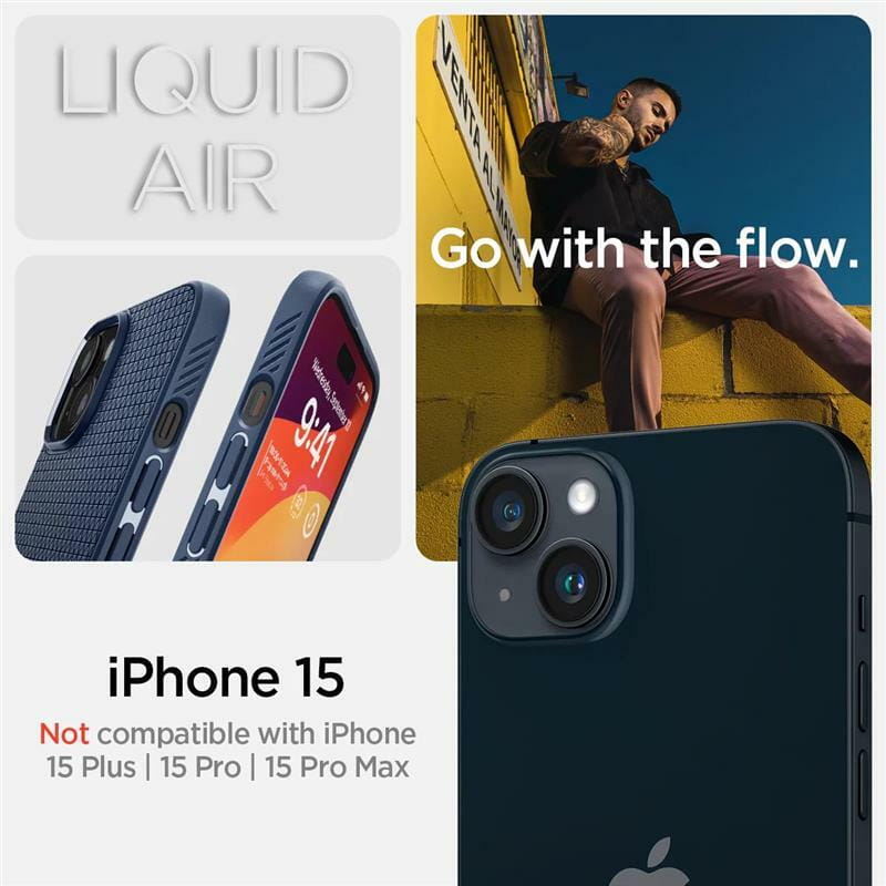 Чохол-накладка Spigen Liquid Air для Apple iPhone 15 NavyBlue (ACS06791)