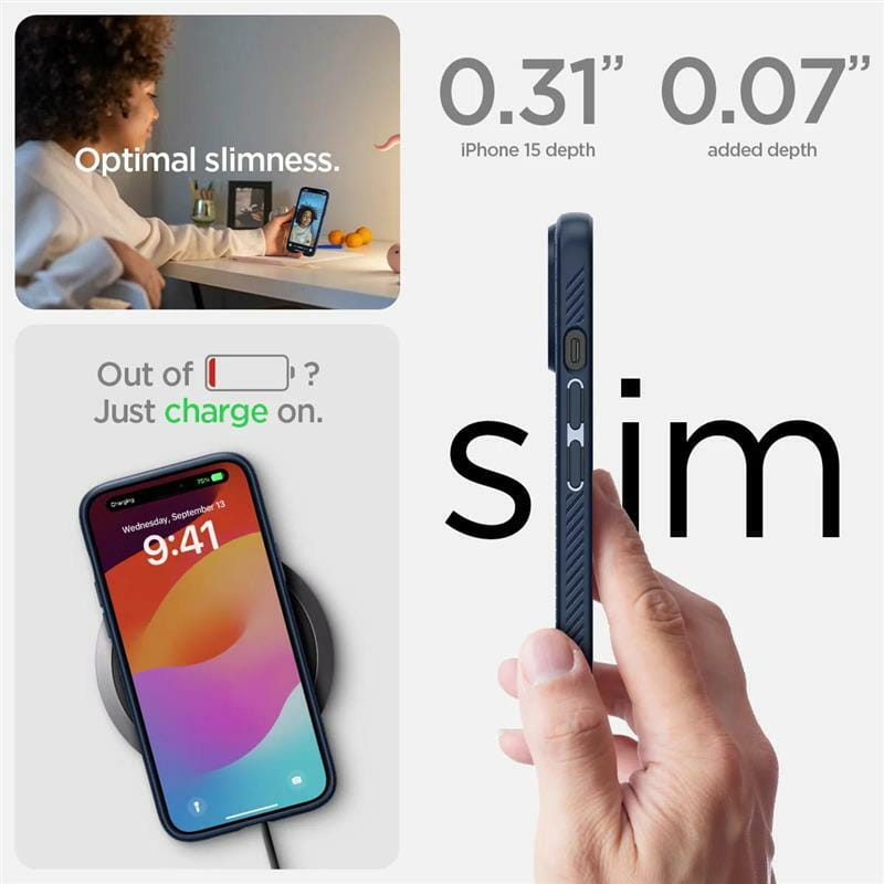 Чeхол-накладка Spigen Liquid Air для Apple iPhone 15 NavyBlue (ACS06791)